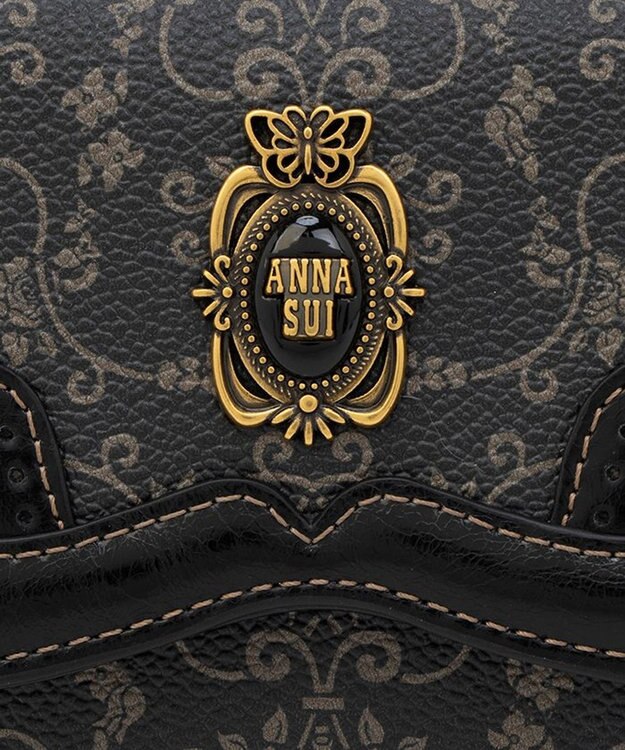 ANNA SUI リーブル 口金二つ折り財布 クロ