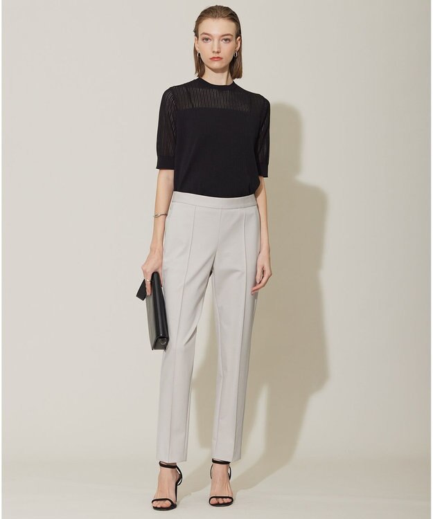 ICB L 【洗える】 レースニットトップス ブラック系