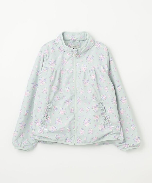 ANY KIDS 裾ペプラム 花柄 ブルゾン ミント系