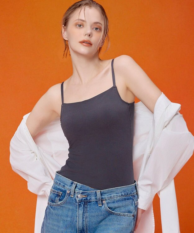 BRADELIS New York 【BRADELIS Me / ノンワイヤー】デイリーコンフォートブラトップ 補正下着 カップ付き ブラトップ チャコールグレイ