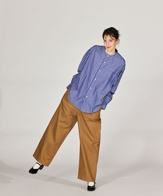 LENO ONE  FOWARD PLEATS CHINO TROUSERS ワンタックチノパンツ CAMEL