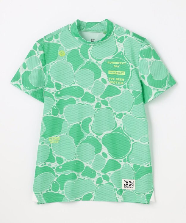 PW CIRCULUS 【MEN】WATER SURFACE プリントモックネックT ゴルフウェア レディース ピーコックグリーン系5