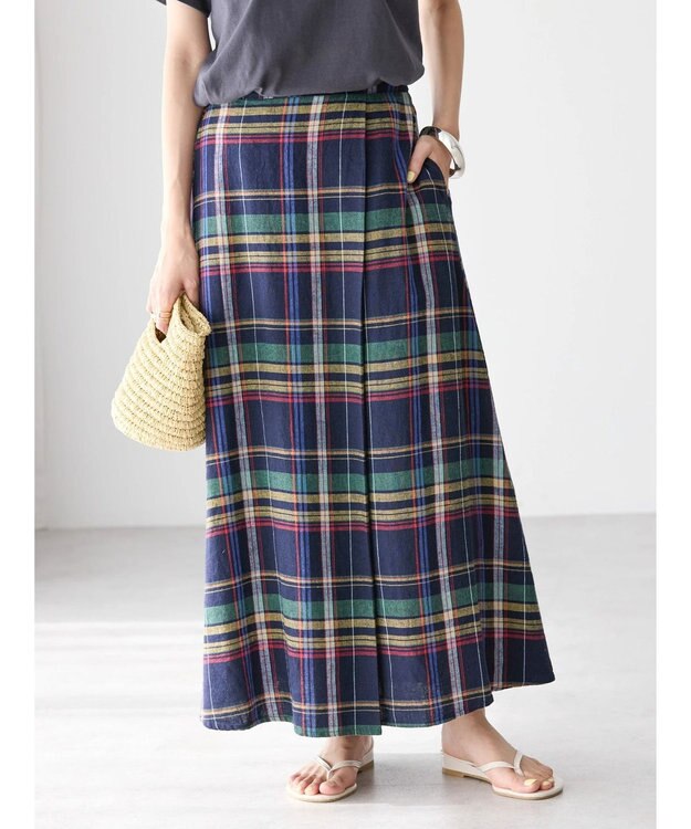 AMERICAN HOLIC リネンブレンドフレアスカート2 Check