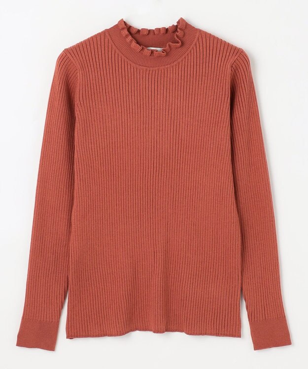 ANY 【洗濯機可】ウォームニットフリルプルオーバー オレンジ