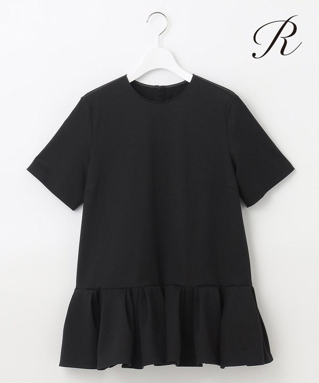 23区 L 【R(アール)】プレミアムコットンジャージー ペプラムカットソー ブラック系