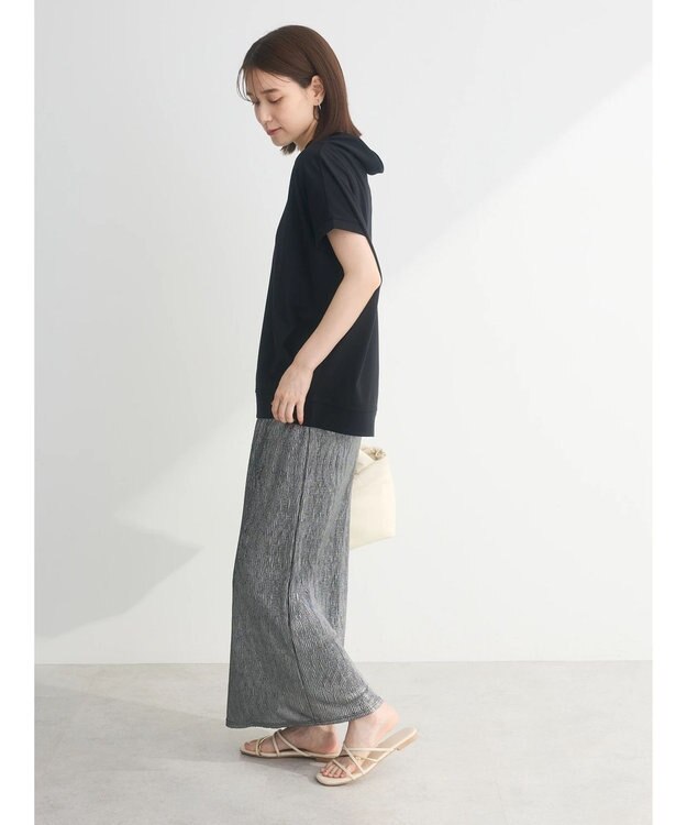 Green Parks フレンチスリーブ抜け襟カットプルオーバー Black