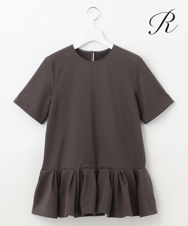 23区 L 【R(アール)】プレミアムコットンジャージー ペプラムカットソー ブラウン系