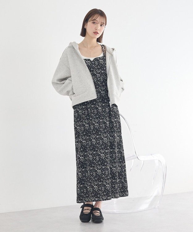 earth music&ecology エアもちフーディブルゾン Gray Mixture