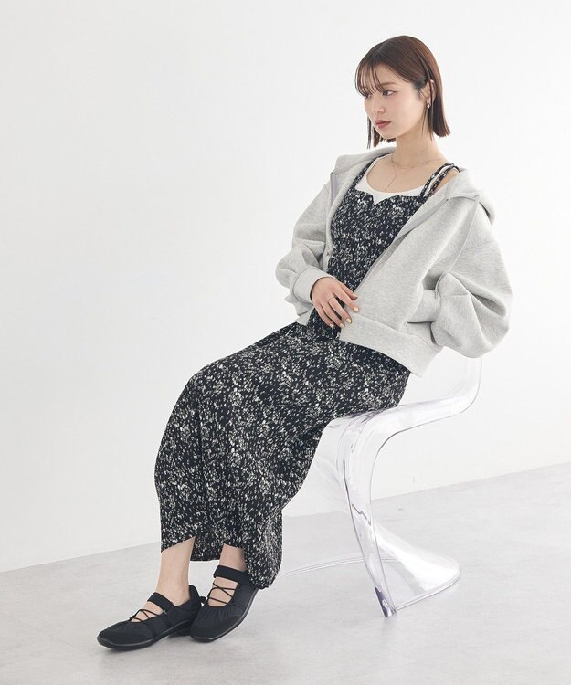 earth music&ecology エアもちフーディブルゾン Gray Mixture