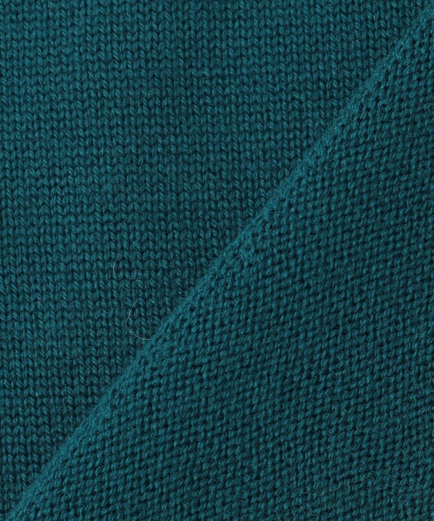 23区 【洗える】ウールミドルゲージ Vネック チュニック ニット ピーコックグリーン系