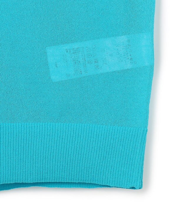 UNFILO シアーフォルムニット キーネックカーディガン ターコイズ