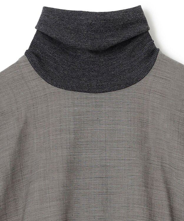 BEIGE， 【洗える】MOYE / ハイネックブラウス C Gray