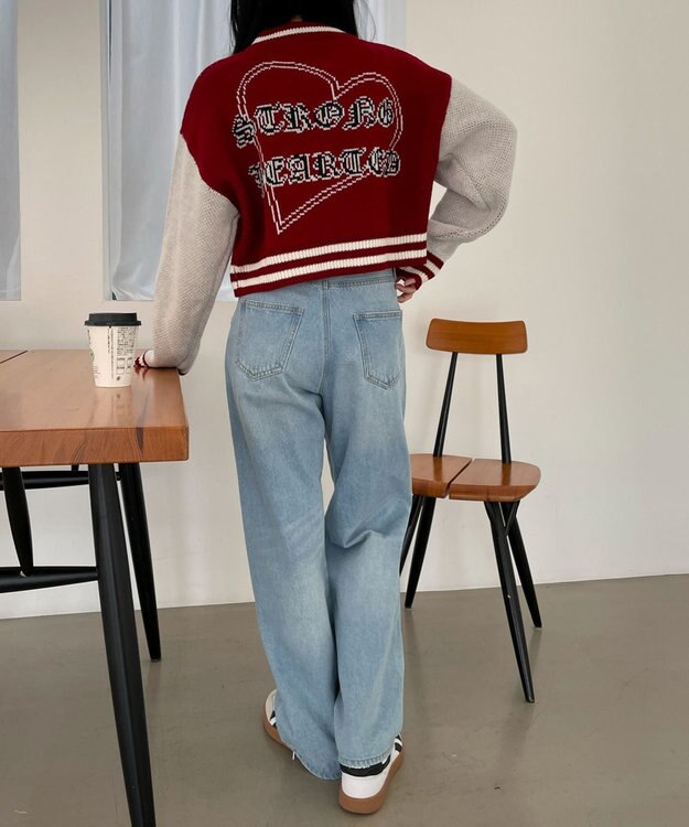 WEGO ニットショートスタジャン レッド