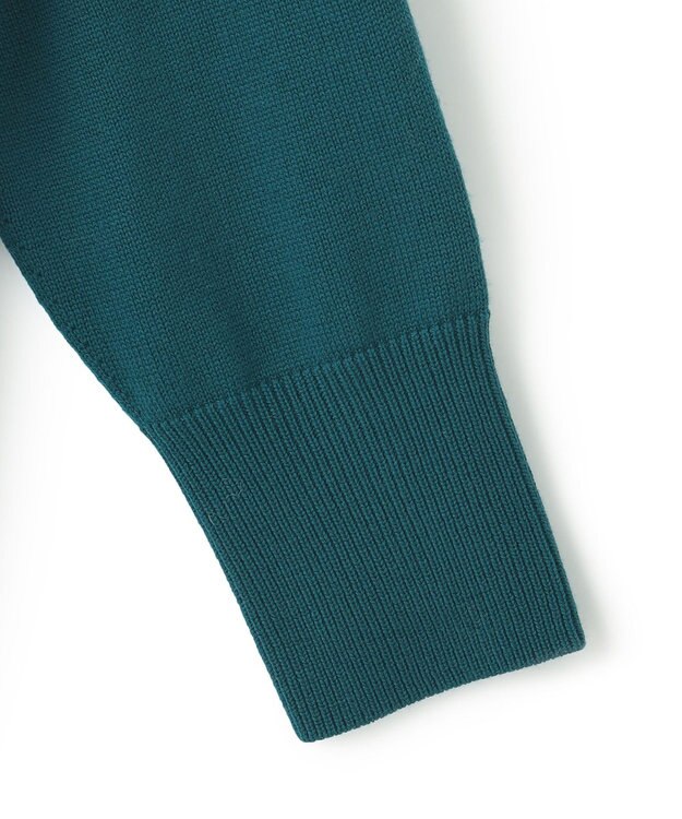 23区 S 【洗える】ウールミドルゲージ Vネック チュニック ニット ピーコックグリーン系