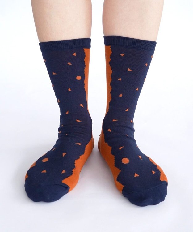 nitorito 【UNISEX】米沢オリジナル柄 mountain&moon 靴下 camel