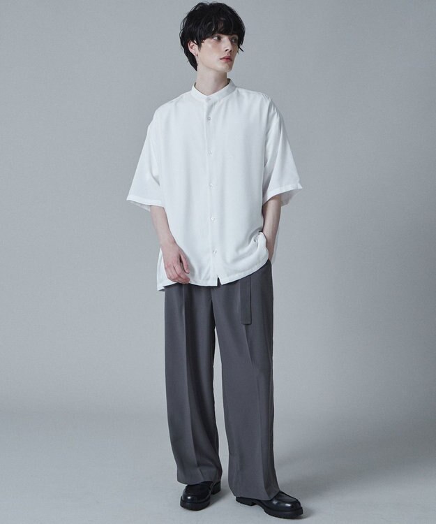 WEGO トロミBIGバンドカラーシャツ（S） ホワイト