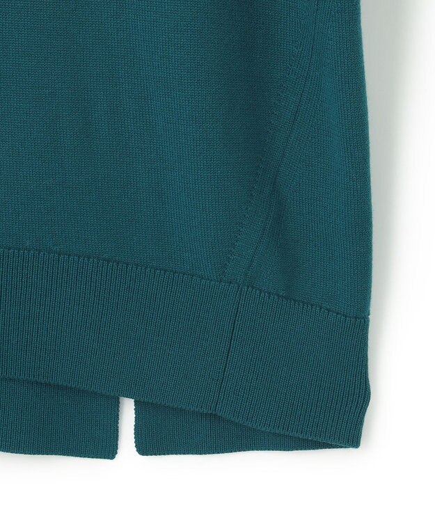 23区 S 【洗える】ウールミドルゲージ Vネック チュニック ニット ピーコックグリーン系