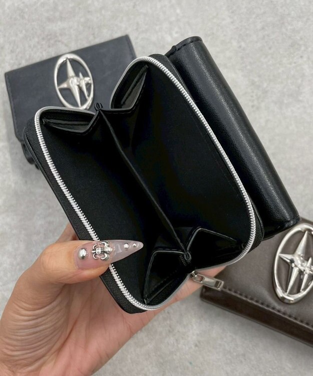 WEGO BIGメタルパーツフラップウォレット ブラック