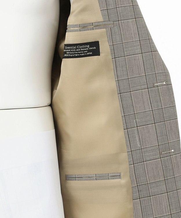 J.PRESS MEN 【ESSENTIAL  CLOTHING】グレナカートチェック スーツ ベージュ系3