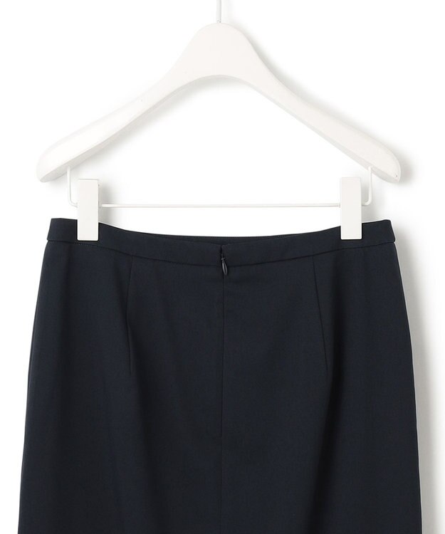 ICB 【洗える】37.5TRストレッチ ラップ風スカート ネイビー系