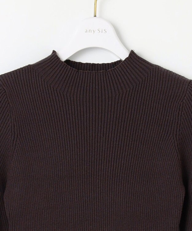 ANY SIS 【洗える】オーロラサテンコンビ ワンピース ラベンダー×スレート