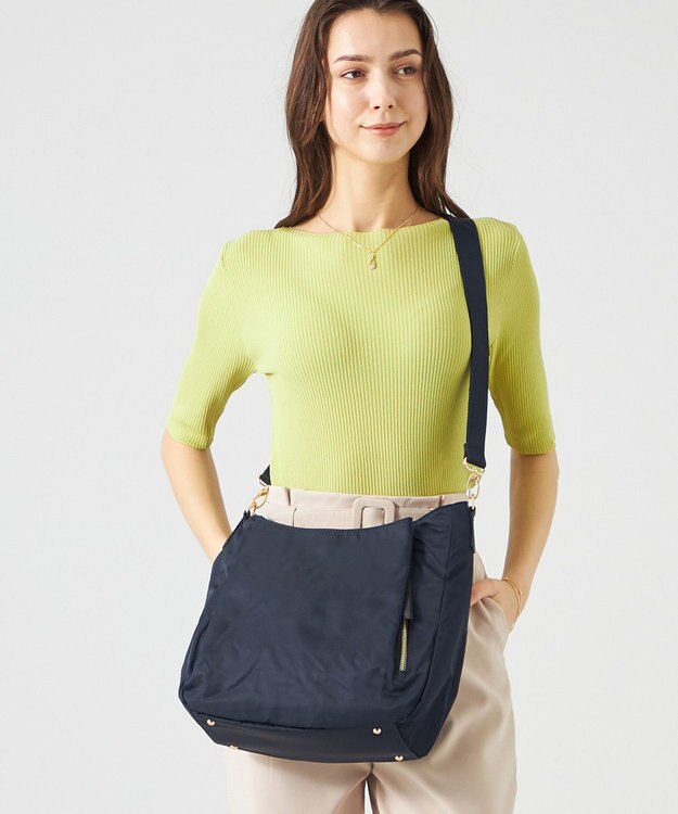 LA BAGAGERIE 【MONICA】ナイロン2WAYショルダーバッグ ネイビー