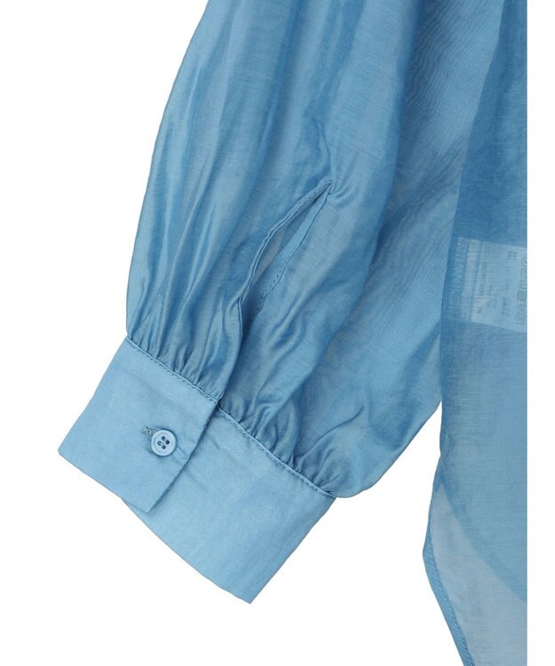 earth music&ecology シアーバンドカラーシャツ Blue