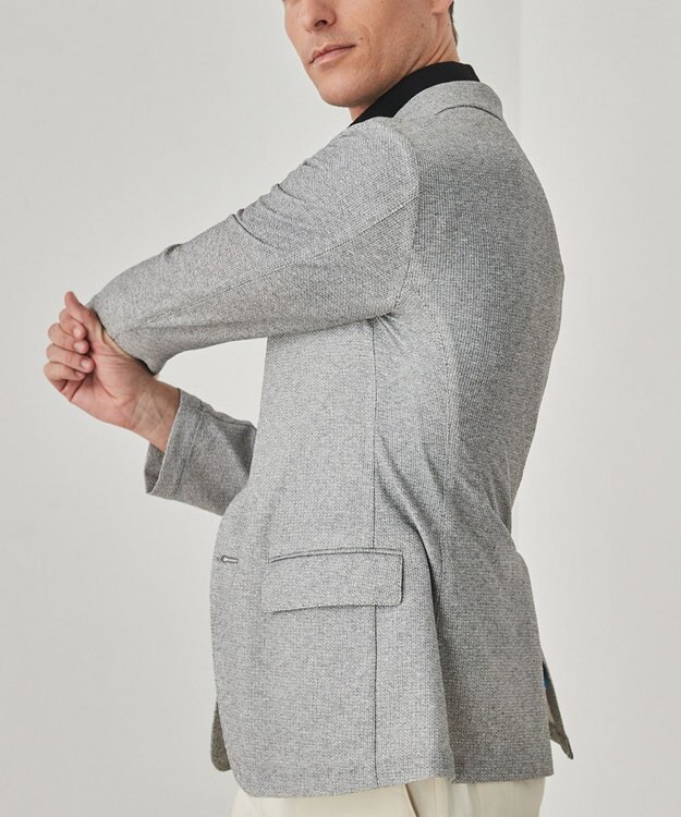 GOTAIRIKU 2年連続売上NO1【吸水速乾/ウォッシャブル/ストレッチ】ノルマンディーリネン カーディガンジャケット(25年モデル) ライトグレー