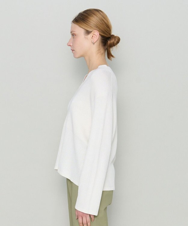 JOSEPH 【洗える】シルクコットン　Vネックニット Oyster white