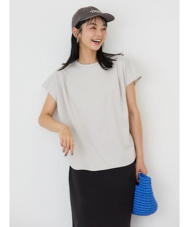 AMERICAN HOLIC 接触冷感フレンチスリーブタックポンチプルオーバー Light Gray