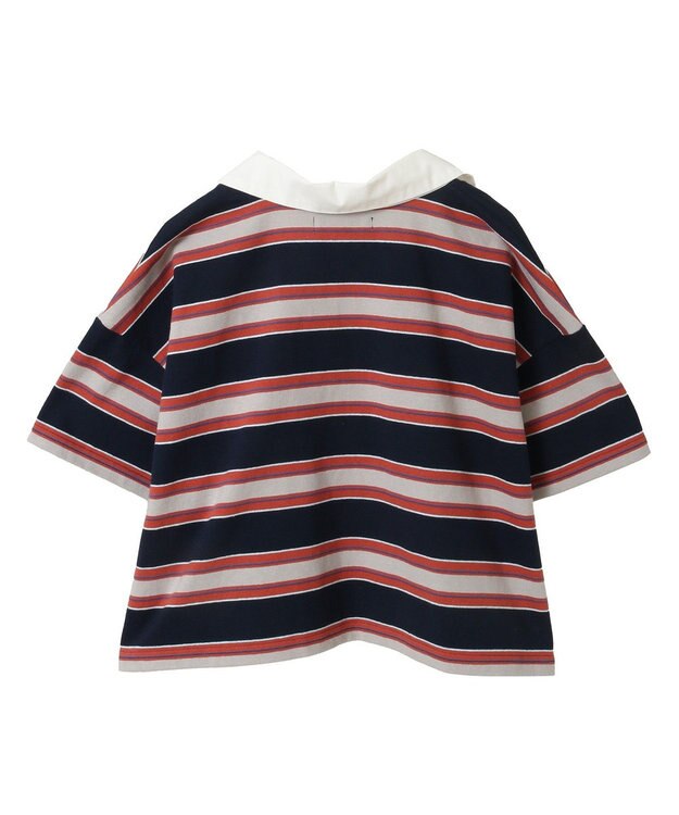 Green Parks エムブレム刺繍ショートボーダーカットソー Navy