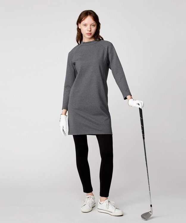 23区GOLF 一枚でスタイリングが完結！【WOMEN】【WEB限定】モックネック ワンピース 体型カバー グレー系