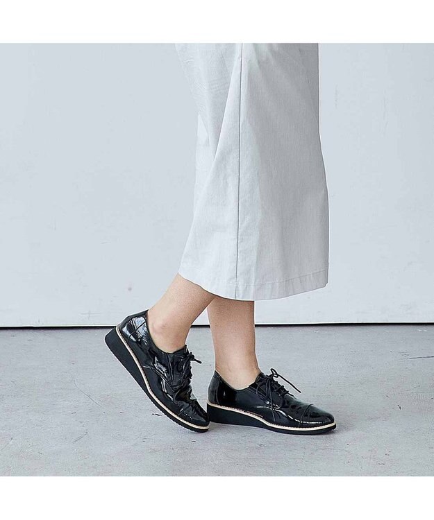 MODE ET JACOMO <D'ICI>ソフトレースアップシューズ ブラックエナメル