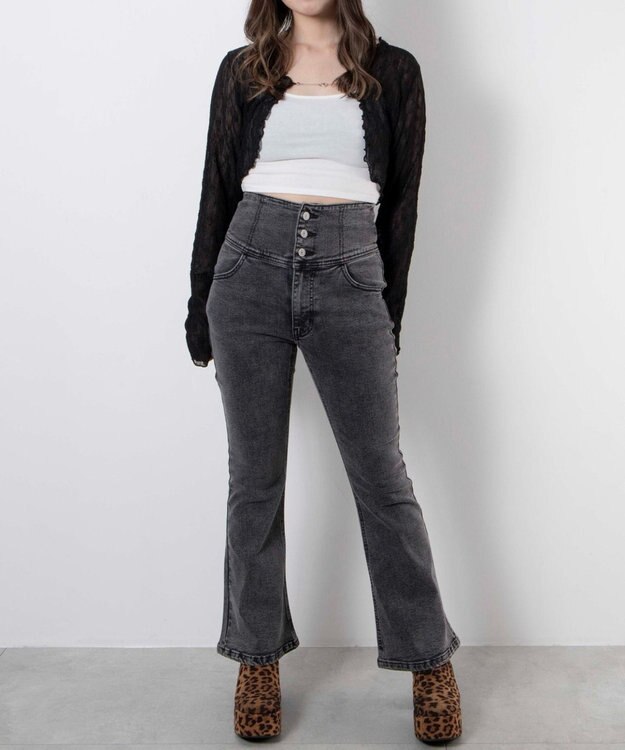 WEGO ストーム付きワイドヒールショートブーツ 柄1