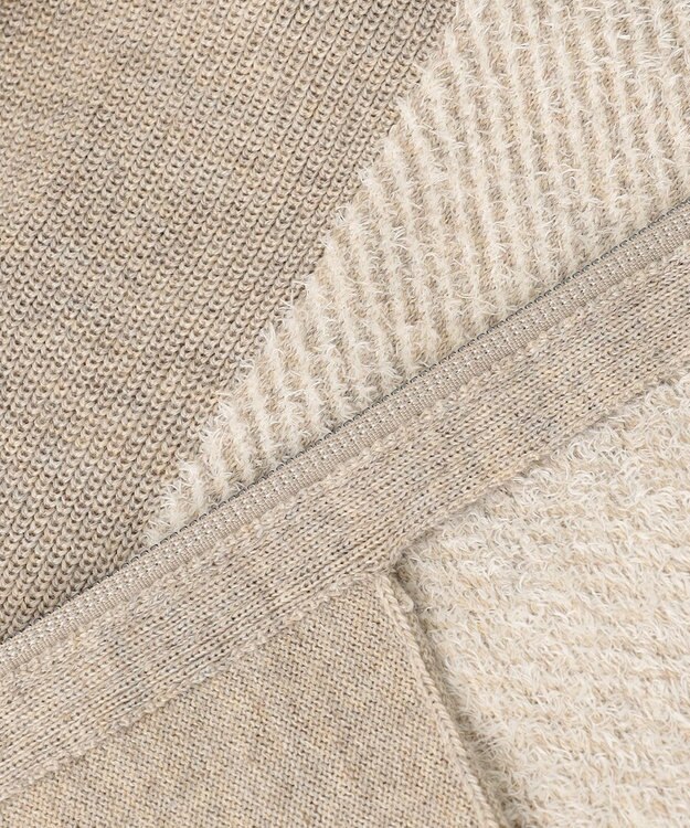 JOSEPH ABBOUD 【キングサイズ・イタリア糸使用/洗える】メリノブレンドモール ジップ ニット ブルゾン ベージュ系