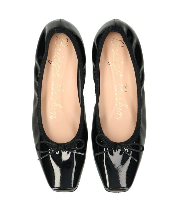 Bridget Birkin 【Bridget Birkin】スクエアトゥバレエシューズ ブラックエナメル