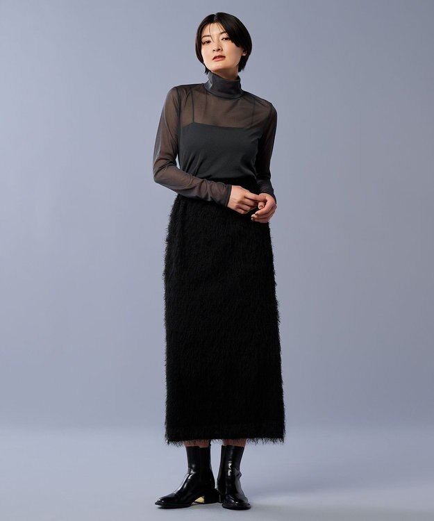 uncrave トリコットシフォン ハイネック カットソー（uncrave STANDARD） スレート