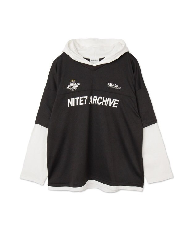 WEGO メッシュレイヤードTパーカー（LS） ブラック