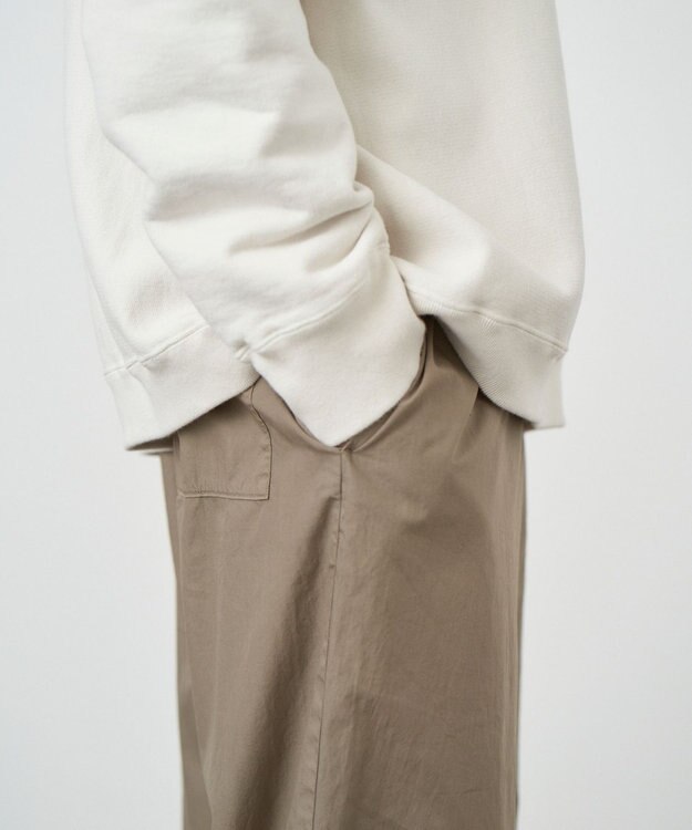 ATON COTTN LAWN | ワイドイージーパンツ - UNISEX BEIGE