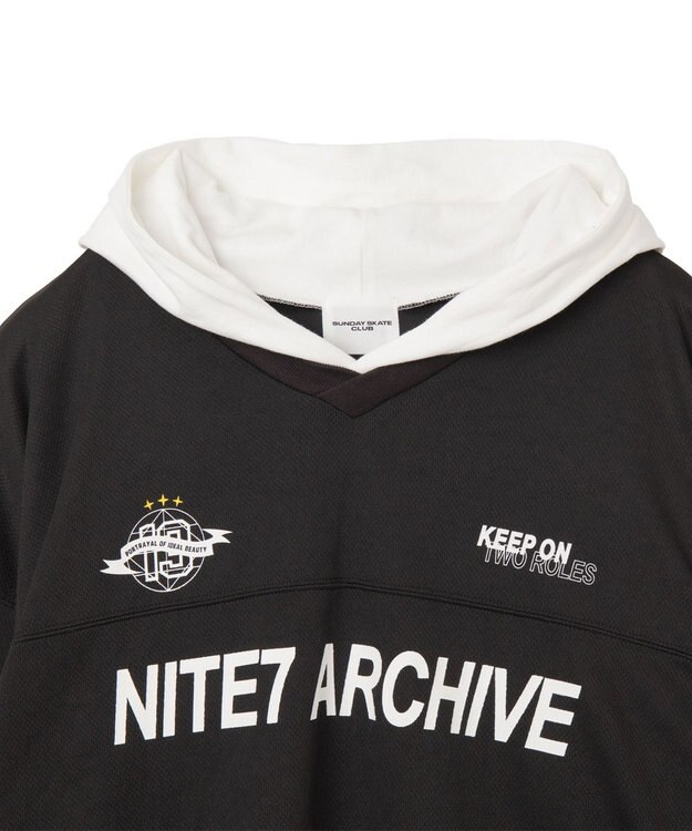 WEGO メッシュレイヤードTパーカー（LS） ブラック