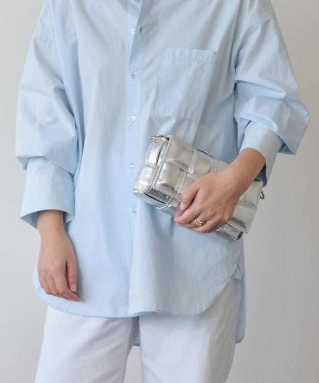 INTER-CHAUSSURES 【ANDREA CARDONE】イントレチャートレザーショルダーバッグ シルバー