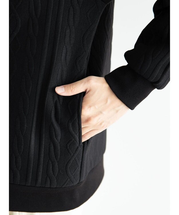 CRAFT STANDARD BOUTIQUE ケーブル柄カットカーディガン1 Black