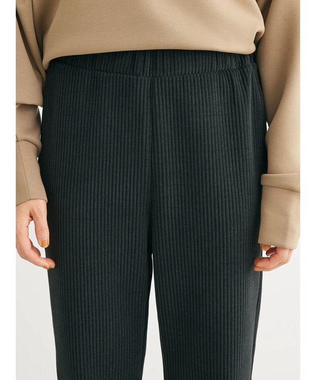 Green Parks リブ見えカットコールパンツ Black