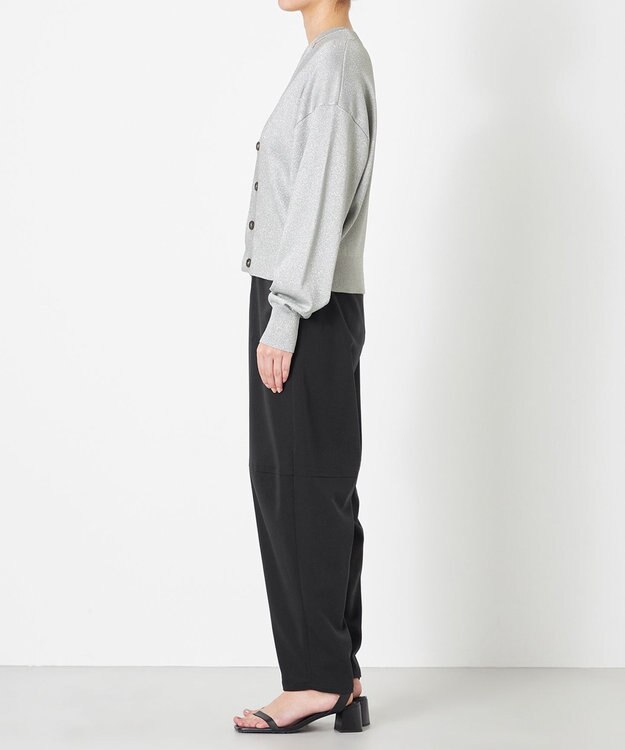 NAVE 【Nave・洗える】ラメニット カーディガン シルバー系