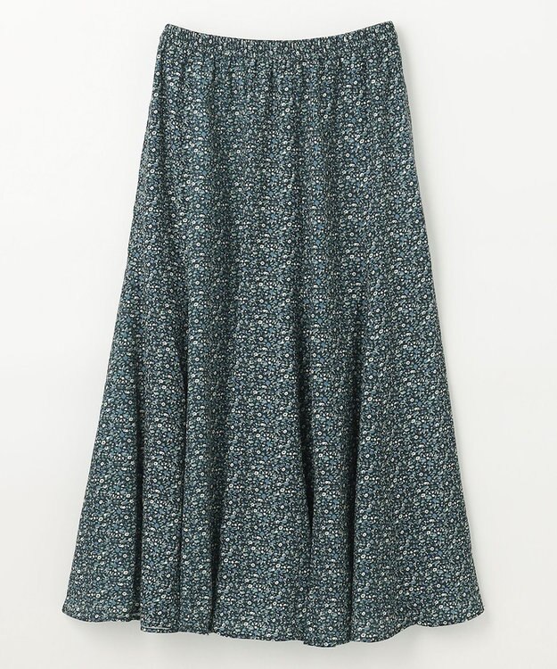 ANY 【洗濯機可能/ウエストゴム】プリントマーメイドスカート ネイビーフラワー