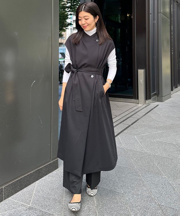 UNFILO スリーブレスコート ブラック