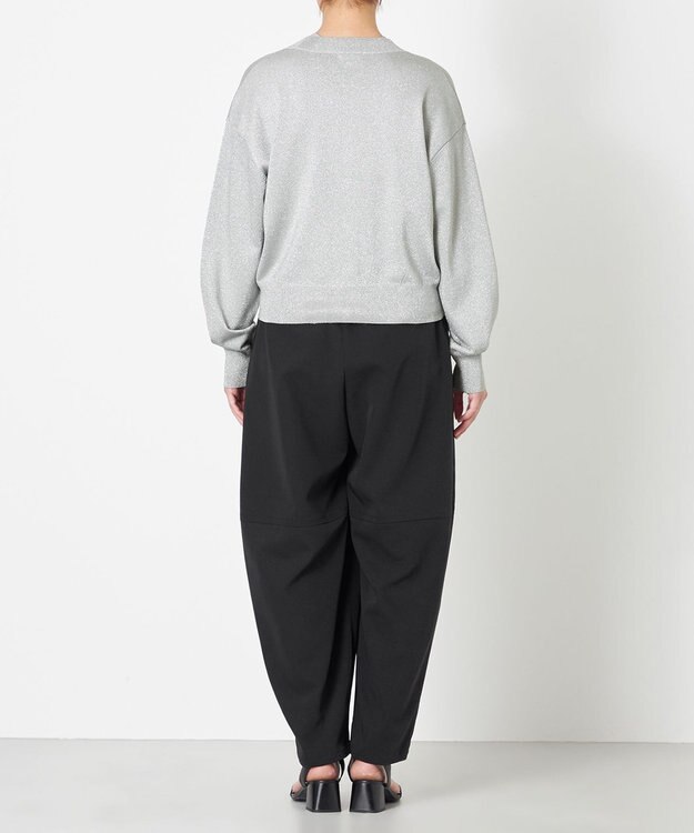 NAVE 【Nave・洗える】ラメニット カーディガン シルバー系