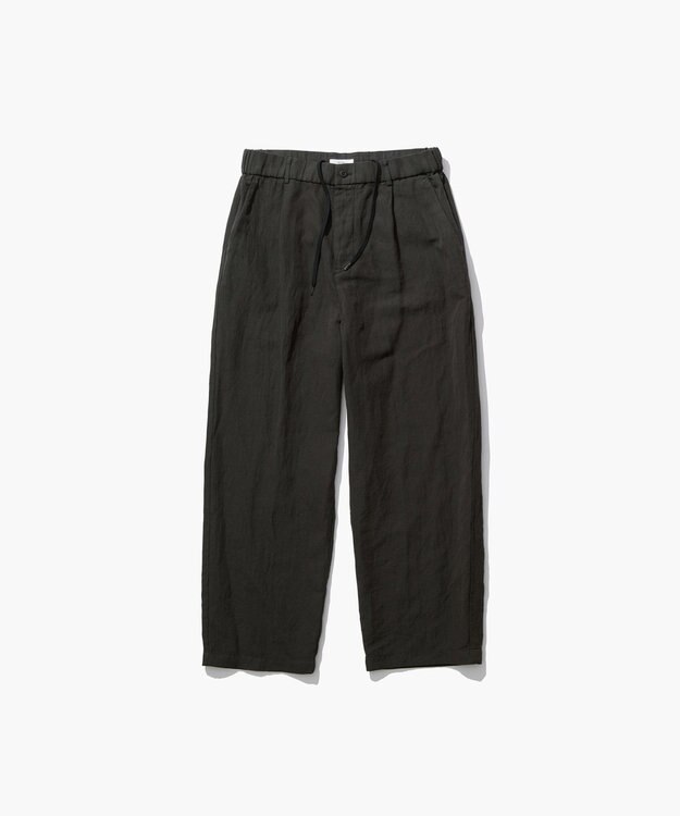 ATON COTTON LINEN VOILE | ルーズフィットパンツ - UNISEX CHARCOAL GRAY