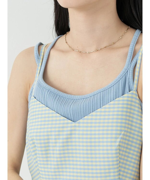 earth music&ecology チェックマーメイドキャミワンピース Black