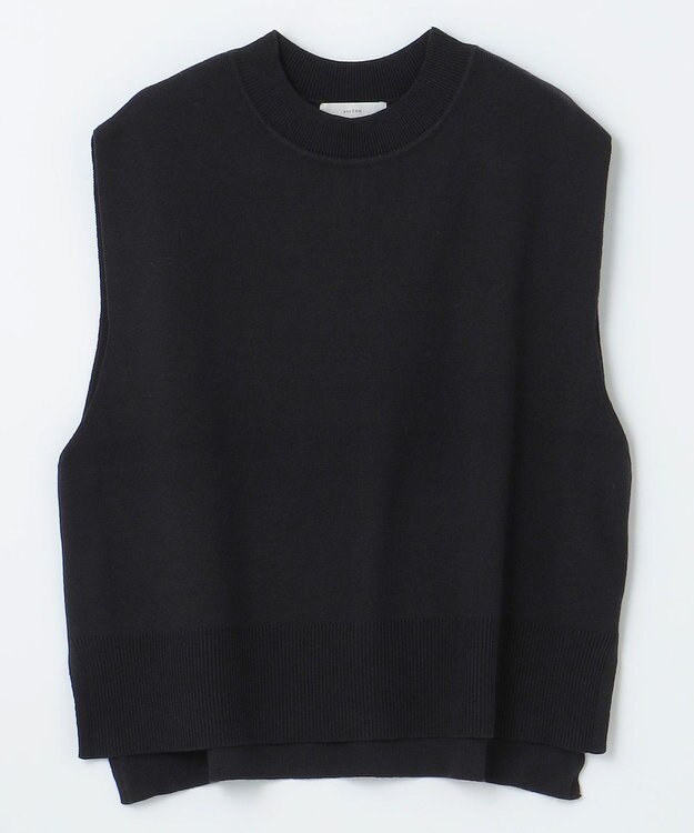 ANY 【洗濯機可】スリットニットベスト ブラック